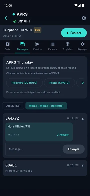 Messages APRS
