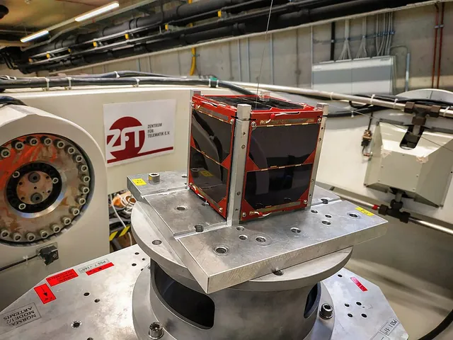 Un CubeSat 1U : un cube de 10 cm de côté.
