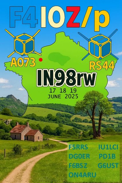 F4IOZ/p in IN98RW, AO-73 and RS-44 — 17, 18 and 19 June 2025