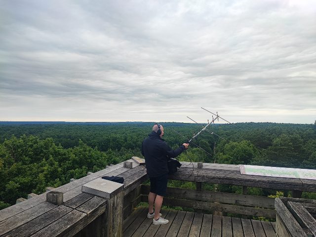 From the top of an observation tower above the forest, on 15 June 2025, the day of the JN17DX activation
