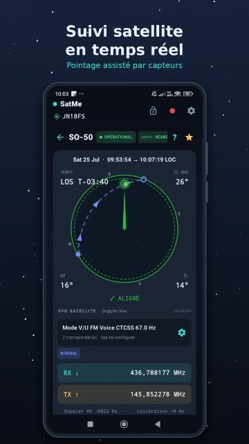 SatMe: tracking a satellite in real time, pointing assisted by the phone's sensors